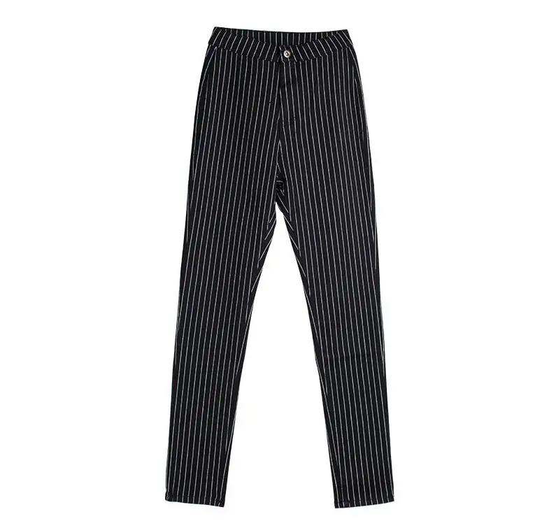 CatonATOZ 2209, новинка, опт, женские джинсовые брюки-карандаш в синюю полоску, Стрейчевые джинсы с высокой талией, женские черные брюки - Цвет: Black