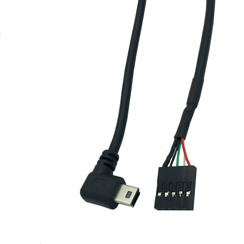 (2 штуки в упаковке) 50 см 90 градусов левый угол мини USB мужчина до 5 Pin Материнская
