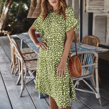 

Women Beach Dress Dot Print Pareo Boho Bikini Cover Up Beach Tunic Summer Mini Dress Mujer Bathing Suit Saida De Praia Fashion