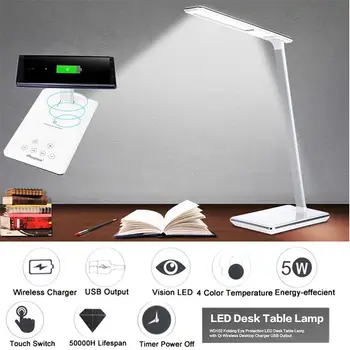 

QI Wireless Charger Reading Light Book Lamp LED Booklight Eye-Care Piano Study Home Decor Adjustable Portable Smart