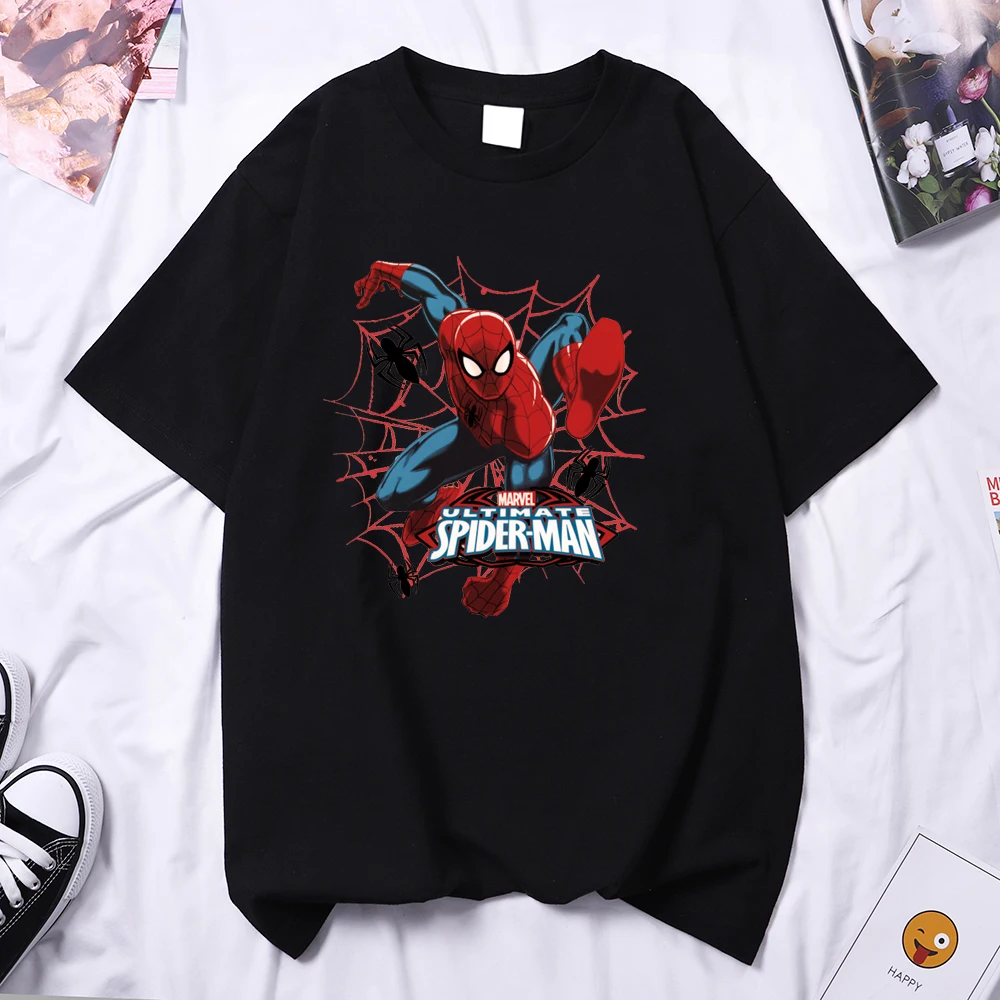 Marvel Spiderman T Shirt  Super hero Clothes women's Summer Short Sleeve Girls Tops Red Tees men Clothing Shirts Spider Tshirts graphic tees women Tees