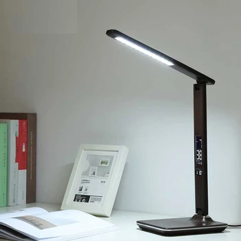 

LED Desk Lamp with Calendar Temperature Alarm Clock Time Eye Protection Light X6HD
