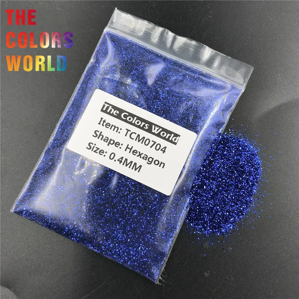 TCM0704 Blue Color Metallic Luster Hexagon Nail Glitter Nail Art Decoration Makeup Handmade Crafts Tumblers Accessorie Festival