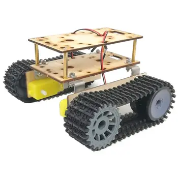 

Economy robot Double Layer wooden tank chassis TT motor 3-9v tracked intelligent car chassis Tool DIY Kits