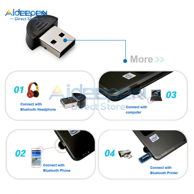 Мини USB Bluetooth V2.0 V1.2 адаптер приемник передатчик беспроводной USB 1,1/1,2 ключ для компьютера ноутбука ПК Win 7/8/10/XP
