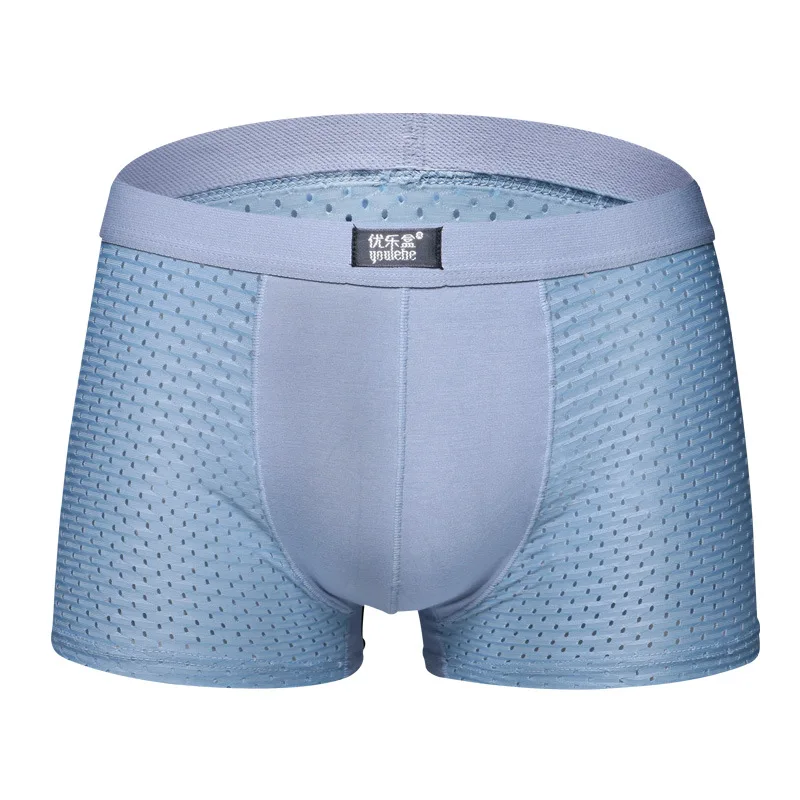 

Summer Brand Cool Ice silk Men's Boxer Shorts Soft Slip Men Underwear Breathable Mesh Sexy man Boxer Homme Cueca Underpants