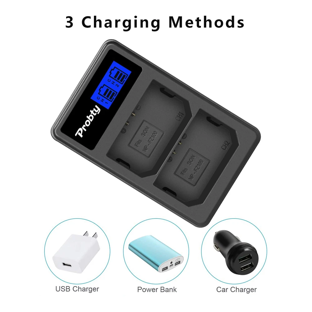 Batteria Di Ricambio Neewer Compatibile Sony NP-FZ100 - 7.2V, 2280mAh, Per Fotocamere Mirrorless Sony (A7III, A7IV, A9, ZV-E1, FX3, Ecc.)