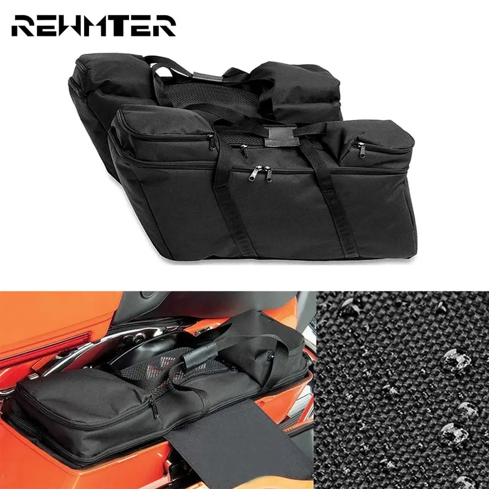 

Motorcycle 2PCS Hard Saddlebag Luggage Rack Liners Waterproof Tour Pack Soft Liner Saddle Bags For Harley Touring 93-20 FLHR