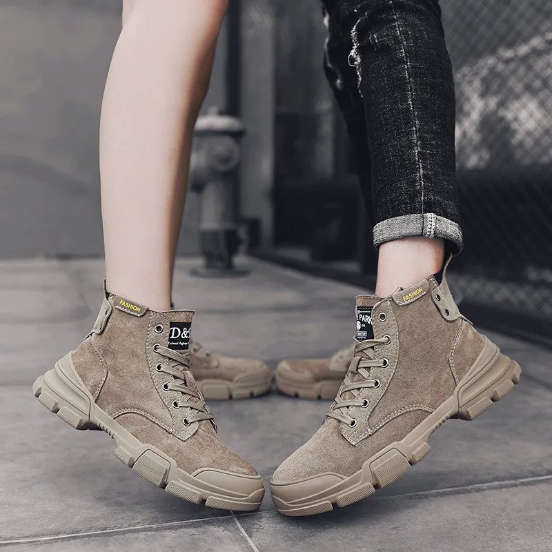 

Martin Boots Men's Hight-top British Style Boots Autumn & Winter Men's Boot Mid-top Martin Shoes Online Celebrity Retro Couples