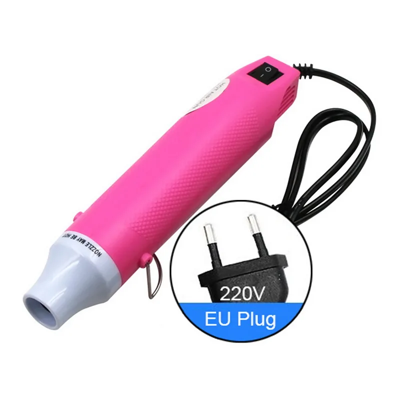 220V Pink 220 В/110 В/230 В мини Тепловая пушка портативная электрическая тепловая пушка ручной термоусадочный термоинструмент для самостоятельного тиснения Тепловая пушка 1 шт. Новинка - Цвет: 220V Pink