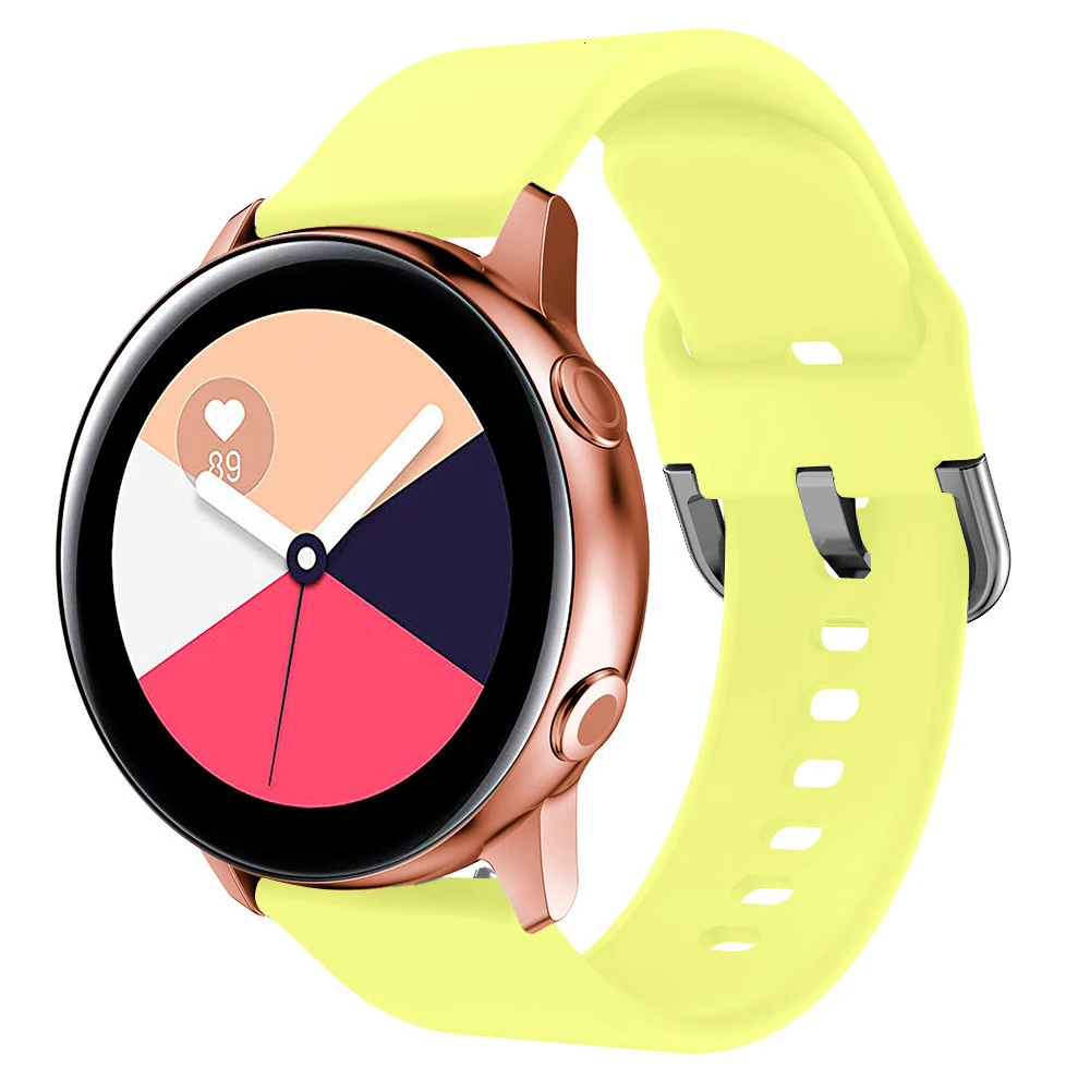 20 мм силиконовый ремешок для samsung Galaxy Watch Active 44 мм активный 2 Браслет ремешок для gear S2 Huami Amazfit Bip Galaxy 42 мм