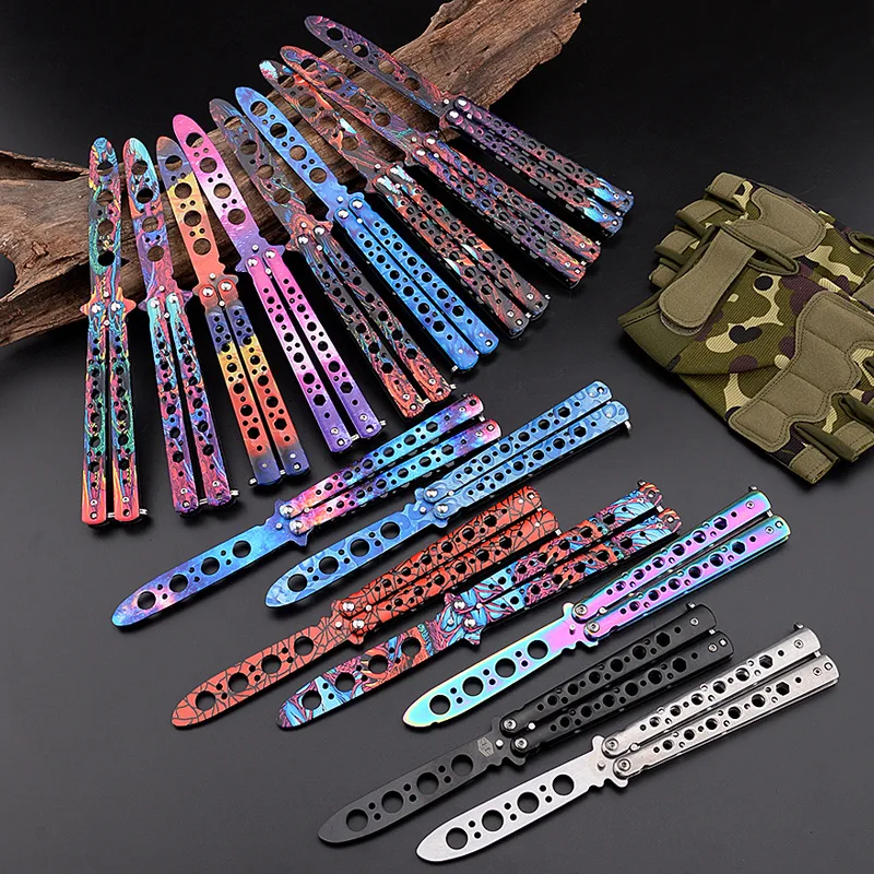 Beginner Butterfly Knife Four-Hole Practice KnifeTraining All-Steel Play Unedged | Инструменты