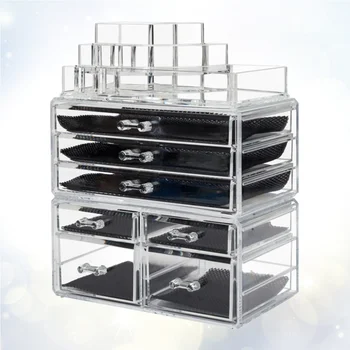 

3pcs/set Cosmetics Storage Rack Plastic Sturdy Prime Transparent Shelf Storage Rack for Bedroom