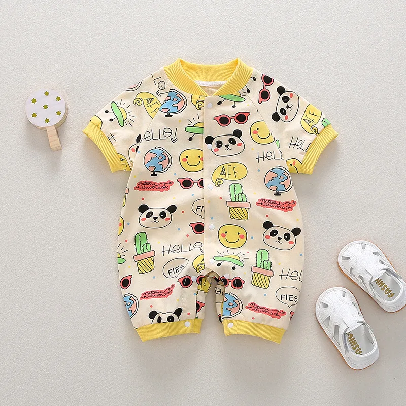 

Newborn Rompers Summer Baby Boy Romper Short Sleeve Cotton Infant Overalls Jumpsuits Cartoon Baby Girl Rompers For 3 6 9 12 M