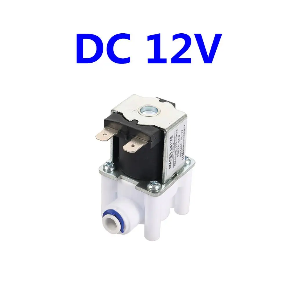 DC12V/24V Water Inlet Flow Switch Water Purifier Valve Normally Closed 1/4" Quick Access Water Electric Solenoid Valve Magnetic 