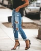 2022 New Women Fashion Mid Waist Boyfriend Big Ripped Hole Jeans Casual High Street Denim Pants Sexy Vintage Pencil Calca Jeans ► Photo 2/6