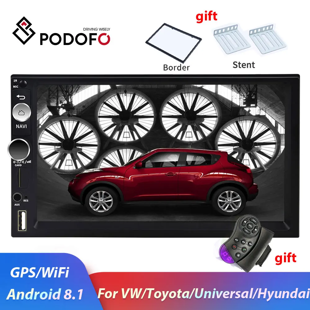 Podofo 2din автомобильный Радио Android мультимедийный плеер 2 Din Автомобильный Авторадио