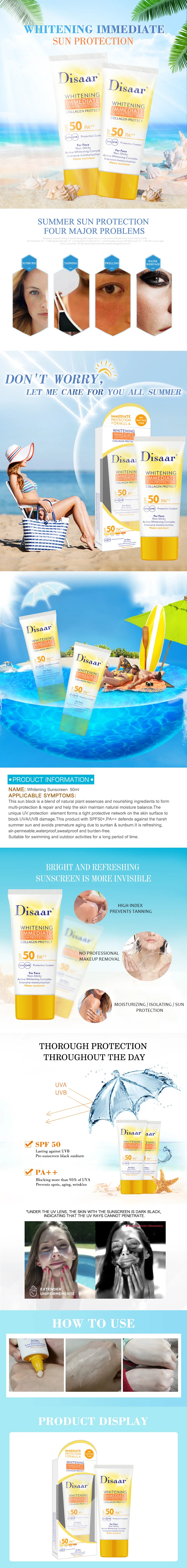 SPF50++ солнцезащитный крем для защиты от солнца, долговечный солнцезащитный крем с масляным контролем, осветляет кожу, отбеливает, корректирующее средство для лица, тела, солнцезащитный крем
