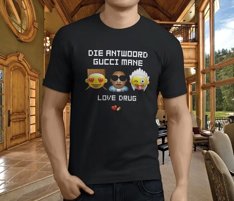 Новая популярная мужская Черная футболка с надписью Die Antwoord Love Drug World Мужская