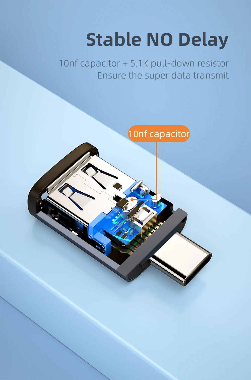 Essager USB 3.0 Type-C OTG Adapter Type C USB C Male To USB Female Converter For Macbook Xiaomi Samsung S20 USBC OTG Connector cell phone plug adapter