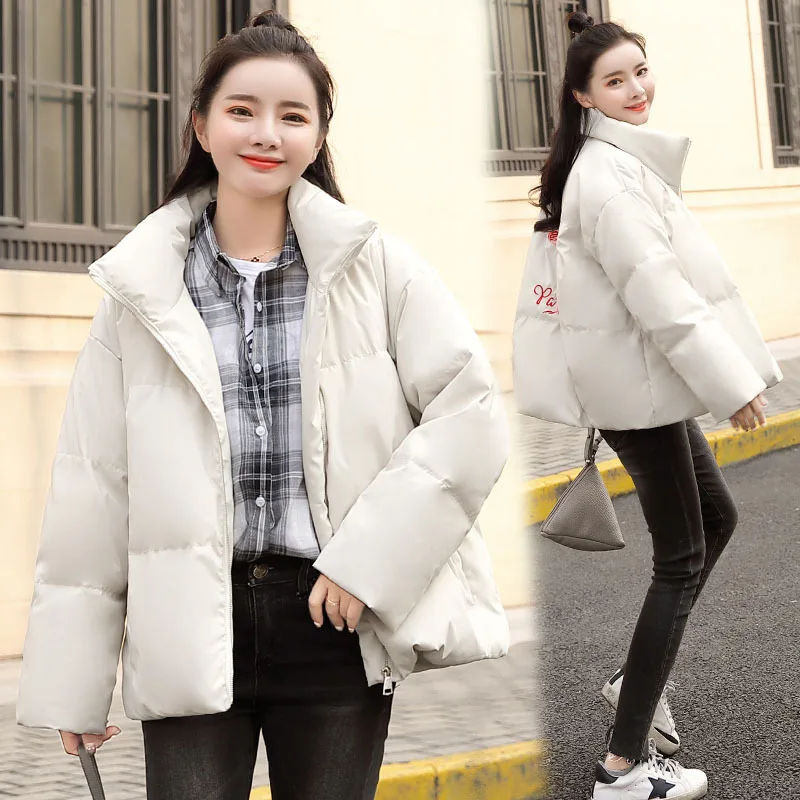 

Short Loose-Fit BF down Coat Student Small Cotton-Padded Jacket Fashion 2019 Winter New Style Flamingo Embroidered Cotton Coat W