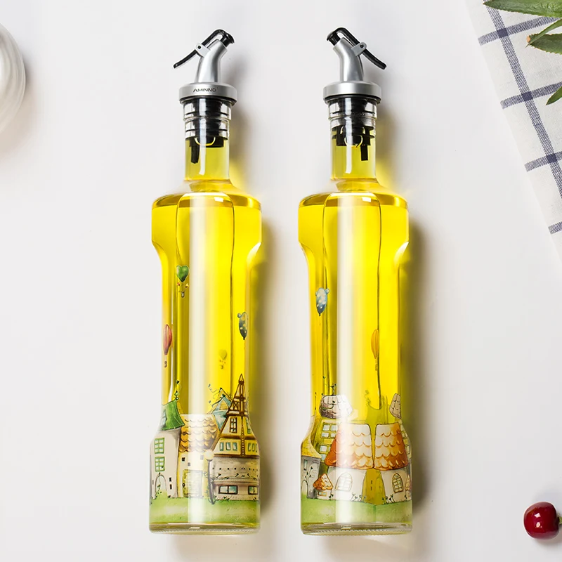 FH-00110 500ml AMINNO кухонные бутылки с дозатором для масла и уксуса, 2 штуки, 500 мл, герметичная насадка для приправ, помощник для приготовления пищи, креативный дизайн - Цвет: FH-00110 500ml