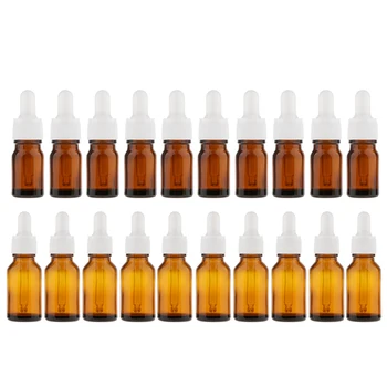 

20 Pcs Mini Glass Essential Oil Bottles Dropper Bottles Vials With Eyed Dropper For Aromatherapy Cosmetics Refillable