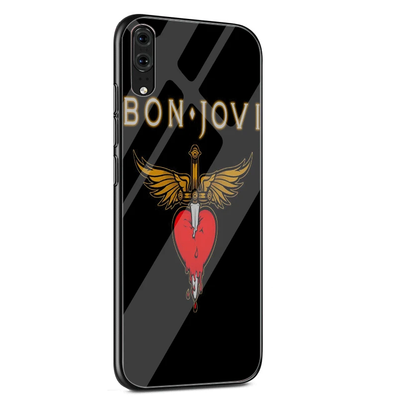 Стеклянный чехол для телефона huawei P30 P10 P20 7A Y6 Y9 P Smart mate 20 Honor 9 10 8X Lite Pro Cover Bon Jovi Rock
