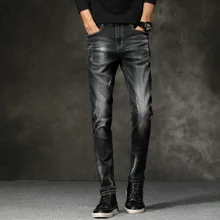 Новое поступление, повседневные джинсовые брюки с дырками, брендовые осенние джинсы, мужские модные облегающие брюки размера плюс, брендовая одежда высокого качества