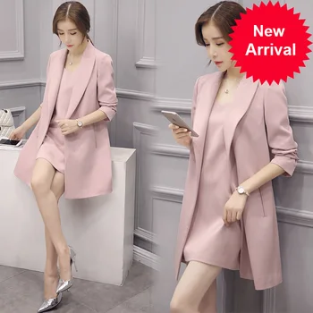 

Winter High Autumn Quality Women Overcoat Pink Color Elegant OL Trench