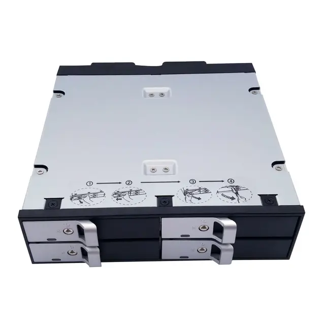 TOOLFREE 2.5 inch 4 bay SATA 6Gbps Optical Drive Hard Drive Enclosure Mobile Rack w/Cooling Fan for up to 12.5mm Thick HDD