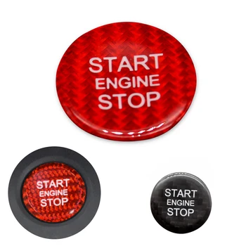 

For Audi A4 A5 A6 C7 A7 Q3 Q5 Q7 Car Engine Start Stop Button Carbon Fiber Cover Decor