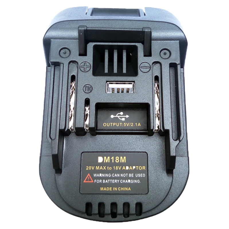 Черный DM18M адаптер батареи для DEWALT для MILWAUKEE 20V литий-ионный аккумулятор для Makita BL1830 BL1840 BL1850 - Цвет: Черный