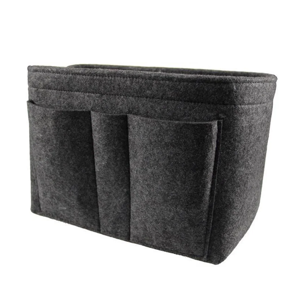Makeup Bag Solid Soft Protective Felt Cosmetic Storage Organizer Toiletry Large Capacity Girl Travel Space Saving Multifunction