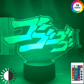 

Anime JoJo's Bizarre Adventure Letter Design Led Night Light Touch Sensor Colorful Nightlight for Home Decor Table 3d Lamp Gift