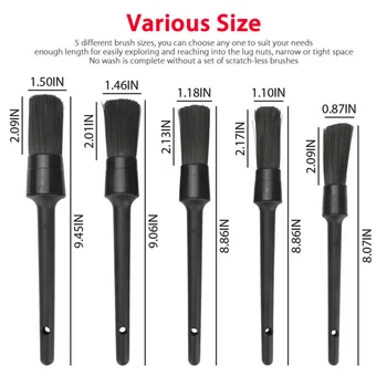

For Wheel Clean Detailing Brush 5pcs/Set Car Plastic Vehicle Auto Durable