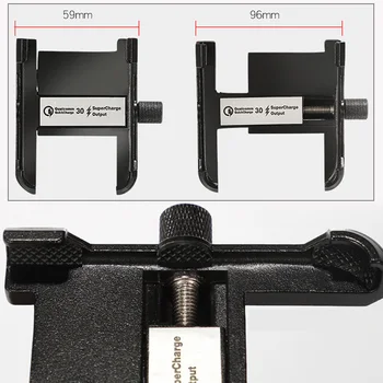 

Fast Charger Phone Holder Bracket Replacement Aluminum Alloy Black DC12-24V Waterproof For QC3.0 Motorcycle