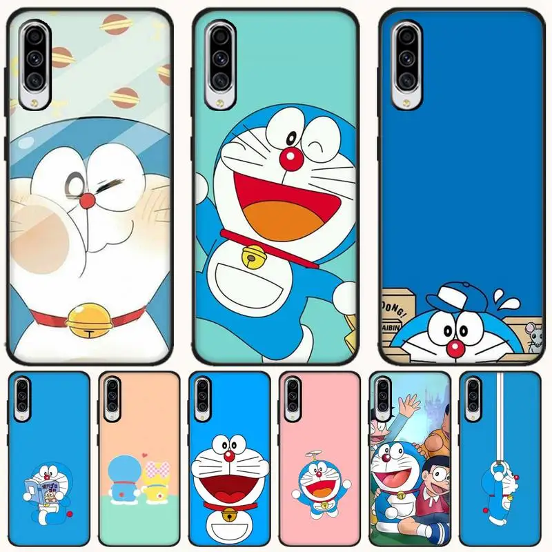 

LJHYDFCNB Anime Doraemon Black Soft Shell Phone Case Capa For Samsung A6 6S 6Plus 7 720 750 8 8 PLUS 9 920 2018 A8 A9STAR