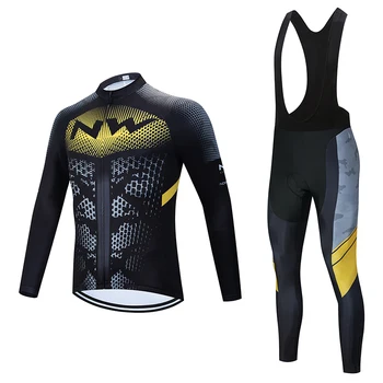 

2020 Winter Warm Polar Fleece Jersey NW Men's Jersey Set Outdoor Cycling Mountain Bike Wear Warm Bib Pants Set