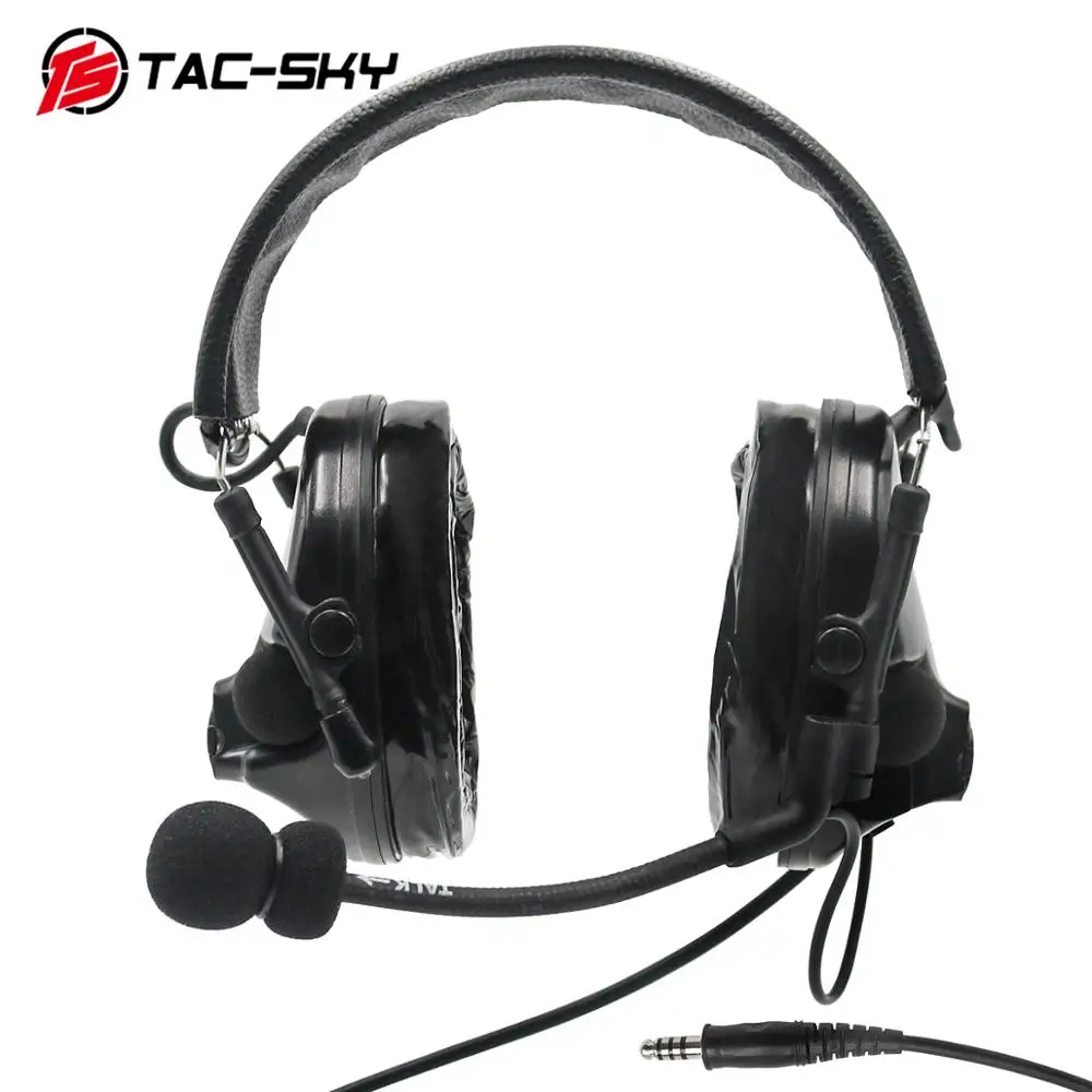 TAC-SKY COMTAC III Silicone Earmuffs Edition Hunting Noise Reduction Pickup Air Gun Military Shooting Tactical Headset C3 BK