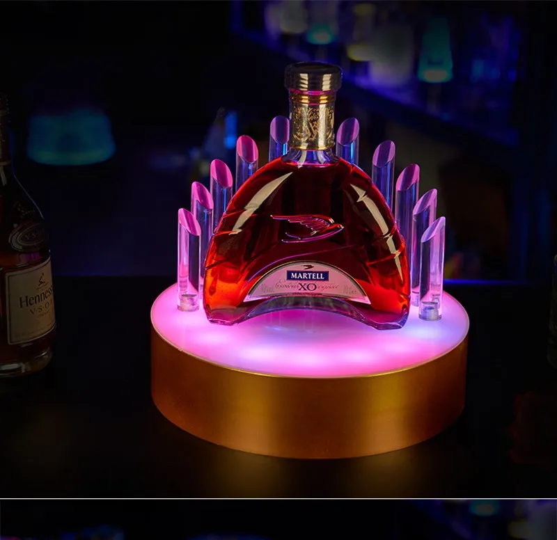 Creative rechargeable LED Luminous Beer Wine Bottle Holder Glowing Champagne Cocktail Drinkware Holder for bar disco party decor