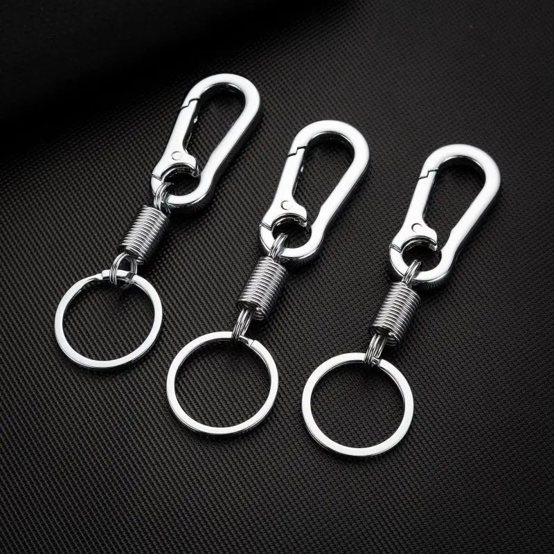 

Key rings holder Car key strap Keychain Spring Gourd Buckle Metal Key Chain Key Ring Belt Clip Auto Interior Accessoriesk