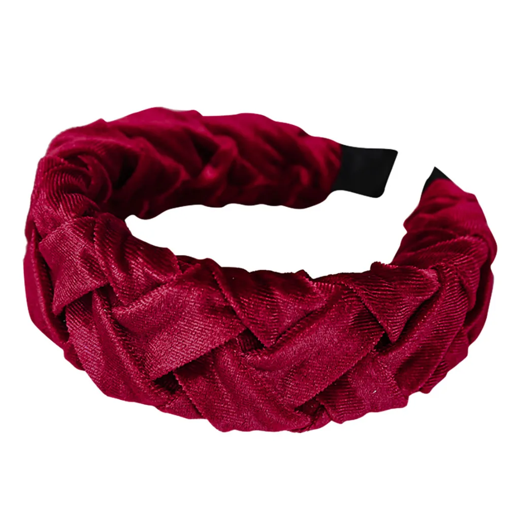 wine Red JAYCOSIN, женские бархатные повязки на волосы, модный однотонный женский головной убор, используемый для украшения волос, широкая лента для волос, Cintas Para El Pelo - Цвет: wine Red