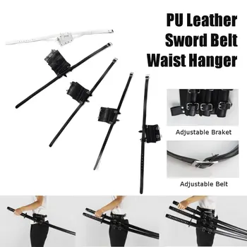 

PU Leather Sword Belt Waist Hanger Holster Hanging Belt Dancewear Cosplay Kit Animation Show Buckle Strap Accessories Unisex