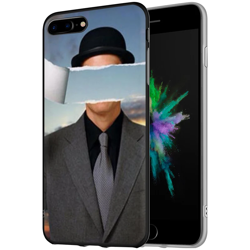 Мягкий силиконовый чехол для телефона EWAU Rene Magritte для iPhone 5 5S SE 6 6s 7 8 plus X XR XS 11 Pro Max