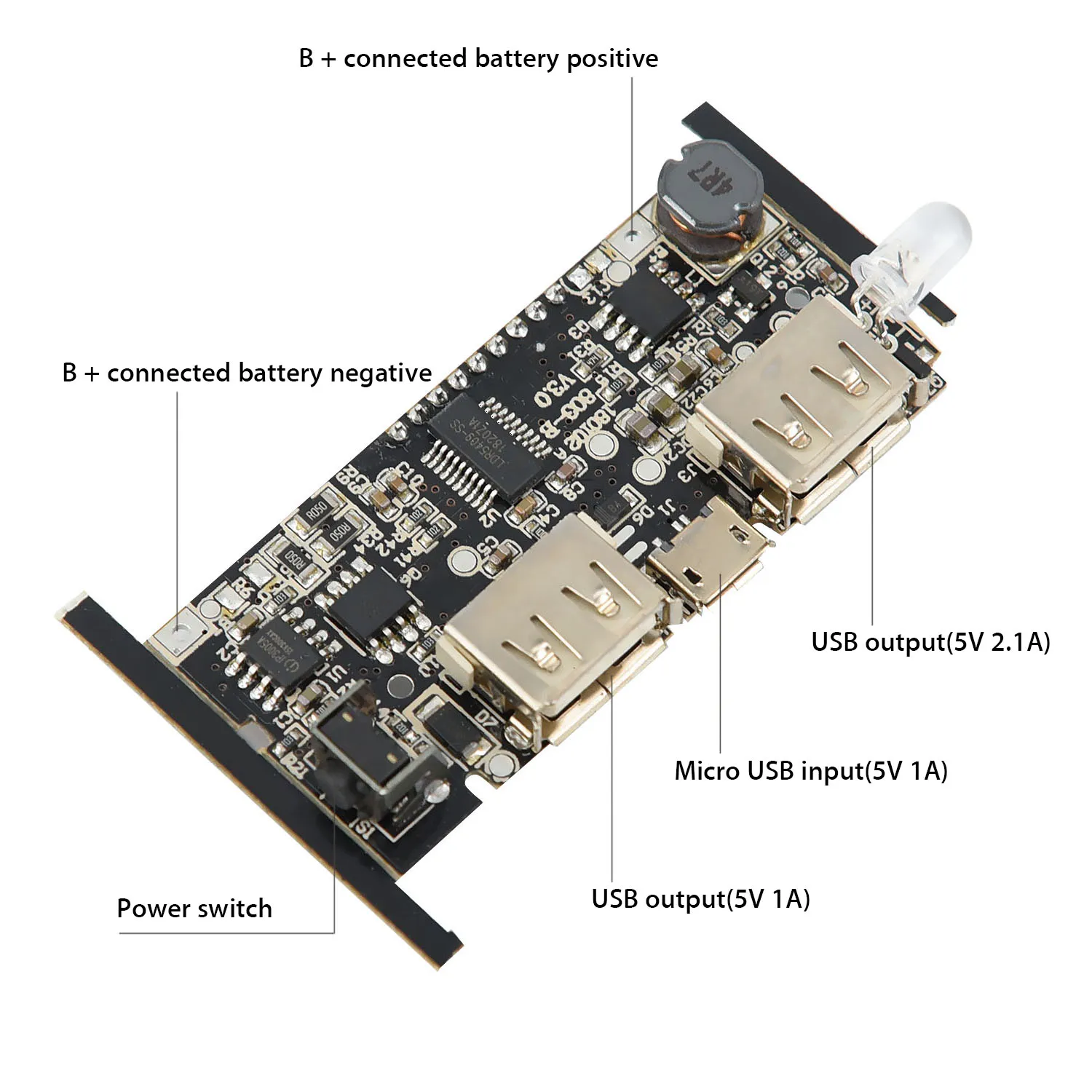 Печатная плата защита материнской платы двойной USB5V 1A 2.1A Мобильный блок питания