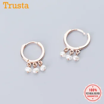 

Trustdavis Tassel Pearl Drop Earrings With Charm Women Fashion Jewelry 925 Sterling Silver Brincos Gifts Accessories DA1300