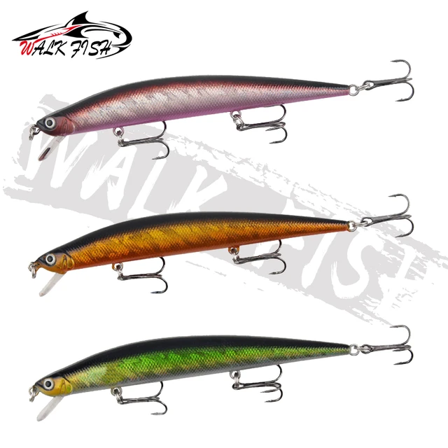 WALK FISH Fishing Lure 126mm/11.5g Minnow Crankbait Wobblers 3D Eyes Perch  Artificial Bait Pike Carp Bait Swim Bait Fishing