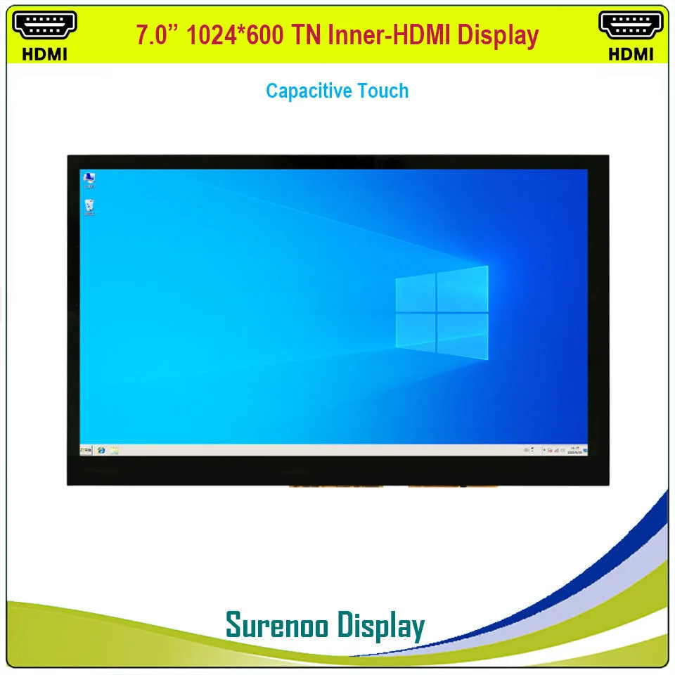 US $39.99 70 7 Inch 1024600 InnerHDMI TN LCD Module Monitor Display Screen With USB Capacitive Touch Panel For RaspBerry Pi RPI 3B4B
