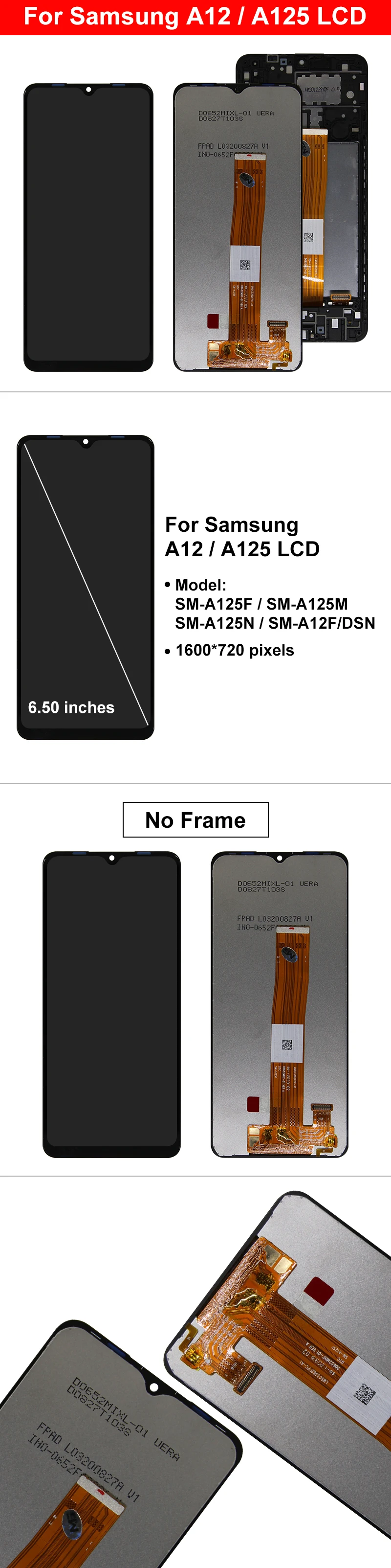 the best screen for lcd phones cheap 6.5" Original For Samsung Galaxy A12 LCD A125F SM-A125F A125 Display Touch Screen Digitizer For Samsung A12 Screen Replacement screen for lcd phones by samsung